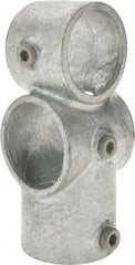 Kee - 2" Pipe, Socket Tee & Crossover, Malleable Iron Tee & Crossover Pipe Rail Fitting - Galvanized Finish - Apex Tool & Supply