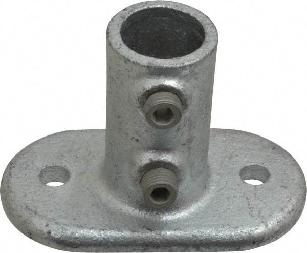 Kee - 3/4" Pipe, Railing Flange, Malleable Iron Flange Pipe Rail Fitting - Galvanized Finish - Apex Tool & Supply