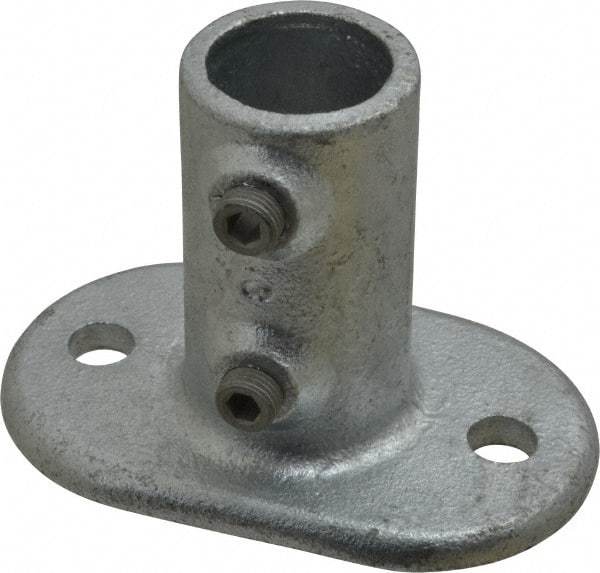 Kee - 1" Pipe, Railing Flange, Malleable Iron Flange Pipe Rail Fitting - Galvanized Finish - Apex Tool & Supply