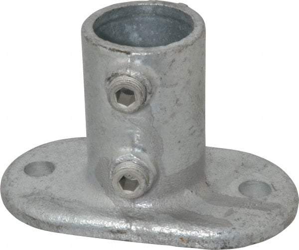 Kee - 1-1/4" Pipe, Railing Flange, Malleable Iron Flange Pipe Rail Fitting - Galvanized Finish - Apex Tool & Supply