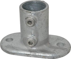 Kee - 1-1/4" Pipe, Railing Flange, Malleable Iron Flange Pipe Rail Fitting - Galvanized Finish - Apex Tool & Supply