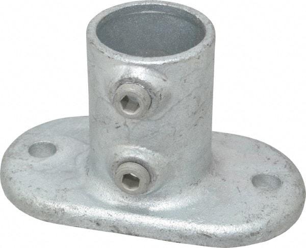 Kee - 1-1/2" Pipe, Railing Flange, Malleable Iron Flange Pipe Rail Fitting - Galvanized Finish - Apex Tool & Supply
