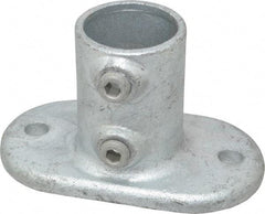 Kee - 1-1/2" Pipe, Railing Flange, Malleable Iron Flange Pipe Rail Fitting - Galvanized Finish - Apex Tool & Supply