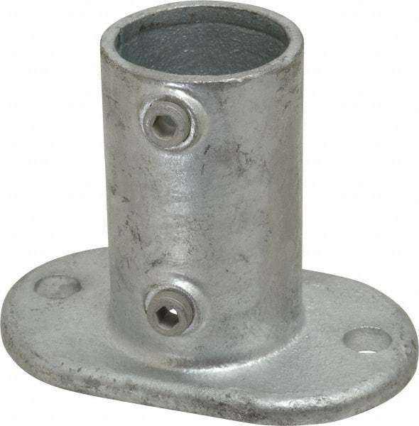 Kee - 2" Pipe, Railing Flange, Malleable Iron Flange Pipe Rail Fitting - Galvanized Finish - Apex Tool & Supply
