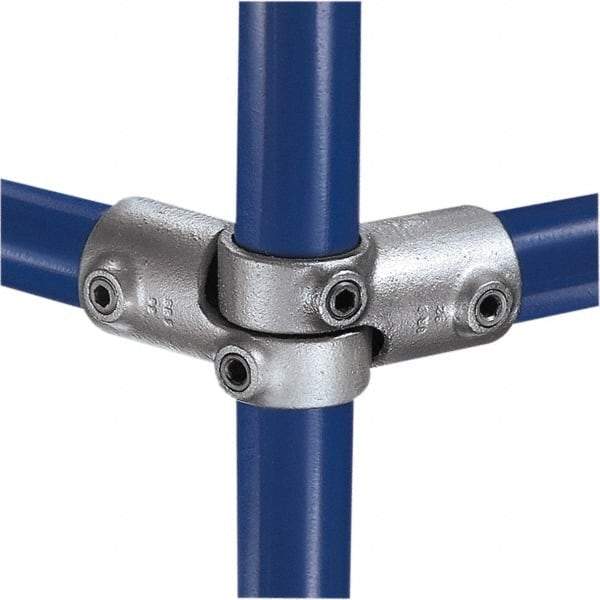 Kee - 1-1/2" Pipe, Adjustable Side Outlet Tee, Malleable Iron Tee Pipe Rail Fitting - Galvanized Finish - Apex Tool & Supply