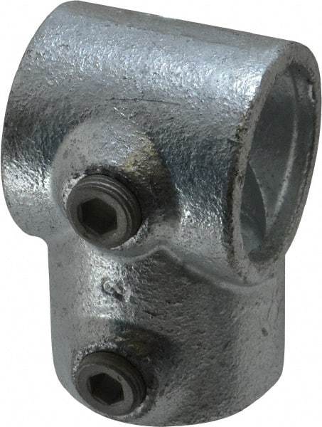 Kee - 1-1/4" Pipe, Single Socket Tee, Malleable Iron Tee Pipe Rail Fitting - Galvanized Finish - Apex Tool & Supply