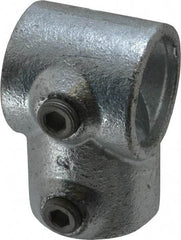 Kee - 1-1/4" Pipe, Single Socket Tee, Malleable Iron Tee Pipe Rail Fitting - Galvanized Finish - Apex Tool & Supply