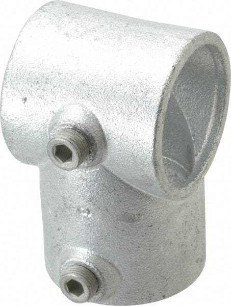 Kee - 2" Pipe, Single Socket Tee, Malleable Iron Tee Pipe Rail Fitting - Galvanized Finish - Apex Tool & Supply