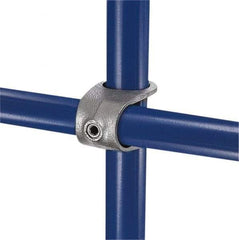 Kee - 2" Pipe, Clamp-On Crossover, Malleable Iron Cross Pipe Rail Fitting - Galvanized Finish - Apex Tool & Supply