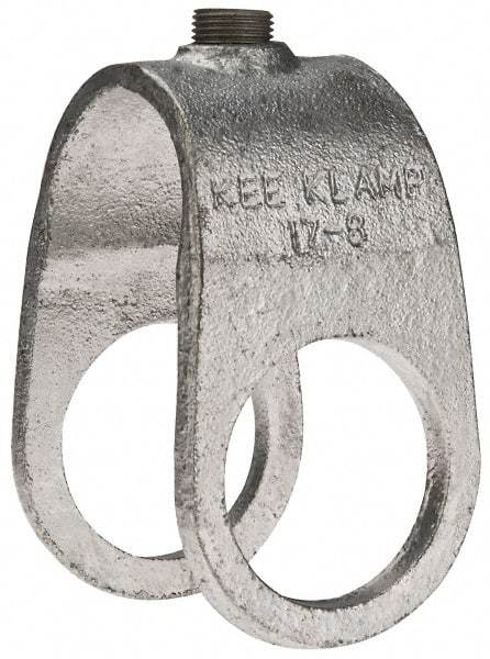 Kee - 1-1/2" Pipe, Clamp-On Crossover, Malleable Iron Cross Pipe Rail Fitting - Galvanized Finish - Apex Tool & Supply