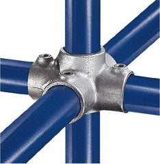 Kee - 1" Pipe, Four Socket Cross, Malleable Iron Cross Pipe Rail Fitting - Galvanized Finish - Apex Tool & Supply