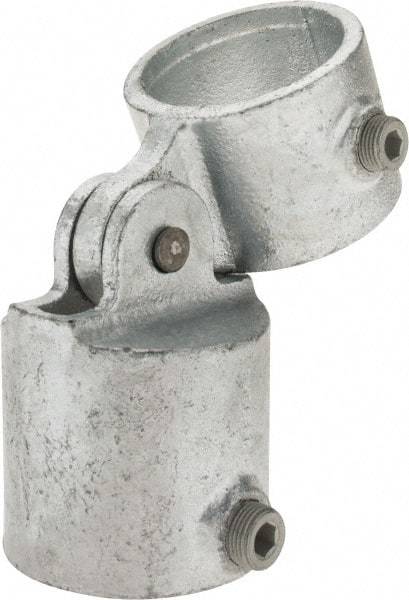 Kee - 2" Pipe, Malleable Iron Swivel Socket Pipe Rail Fitting - Galvanized Finish - Apex Tool & Supply