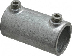 Kee - 1-1/4" Pipe, Malleable Iron Straight Coupling Pipe Rail Fitting - Galvanized Finish - Apex Tool & Supply