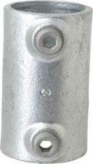 Kee - 1-1/2" Pipe, Malleable Iron Straight Coupling Pipe Rail Fitting - Galvanized Finish - Apex Tool & Supply