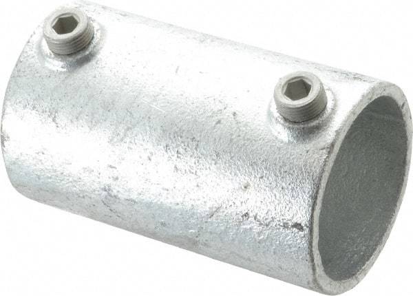 Kee - 2" Pipe, Malleable Iron Straight Coupling Pipe Rail Fitting - Galvanized Finish - Apex Tool & Supply