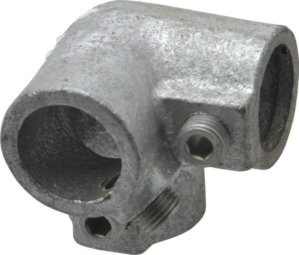 Kee - 3/4" Pipe, Side Outlet Elbow, Malleable Iron Elbow Pipe Rail Fitting - Galvanized Finish - Apex Tool & Supply