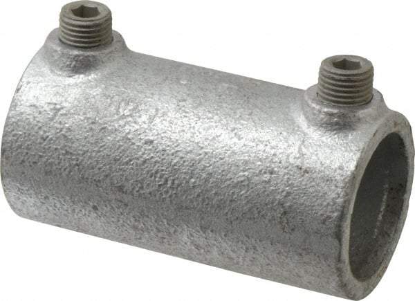 Kee - 3/4" Pipe, Two Socket Cross, Malleable Iron Cross Pipe Rail Fitting - Galvanized Finish - Apex Tool & Supply