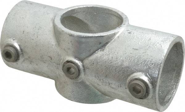 Kee - 2" Pipe, Two Socket Cross, Malleable Iron Cross Pipe Rail Fitting - Galvanized Finish - Apex Tool & Supply