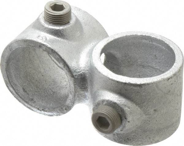Kee - 1-1/4" Pipe, Crossover, Malleable Iron Cross Pipe Rail Fitting - Galvanized Finish - Apex Tool & Supply