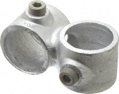 Kee - 1-1/4" Pipe, Crossover, Malleable Iron Cross Pipe Rail Fitting - Galvanized Finish - Apex Tool & Supply