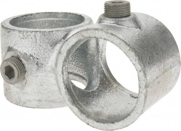 Kee - 1-1/2" Pipe, Crossover, Malleable Iron Cross Pipe Rail Fitting - Galvanized Finish - Apex Tool & Supply