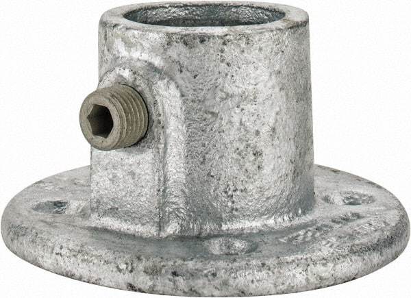 Kee - 1" Pipe, Medium Flange, Malleable Iron Flange Pipe Rail Fitting - Galvanized Finish - Apex Tool & Supply