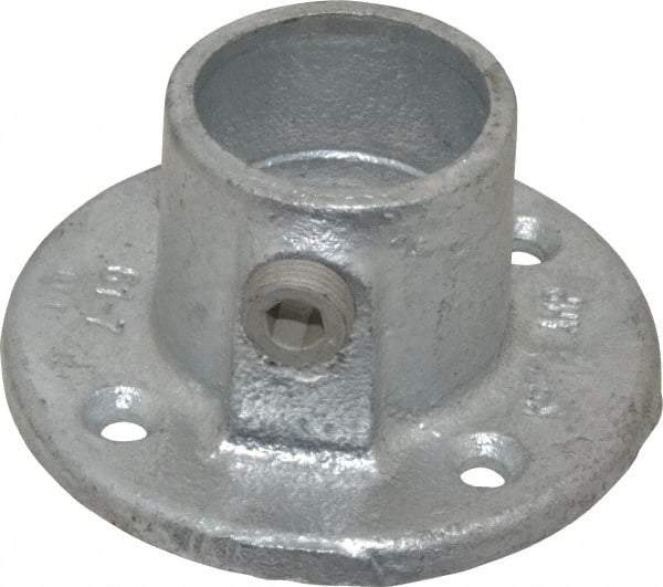 Kee - 1-1/4" Pipe, Medium Flange, Malleable Iron Flange Pipe Rail Fitting - Galvanized Finish - Apex Tool & Supply