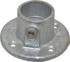 Kee - 1-1/4" Pipe, Medium Flange, Malleable Iron Flange Pipe Rail Fitting - Galvanized Finish - Apex Tool & Supply
