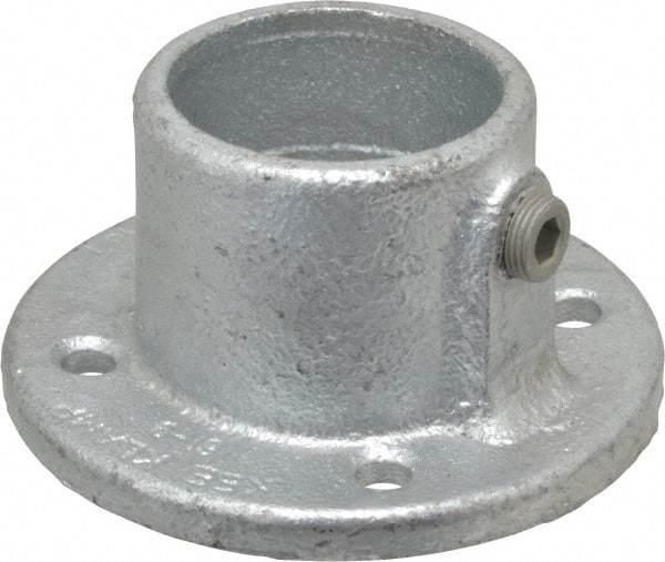 Kee - 2" Pipe, Medium Flange, Malleable Iron Flange Pipe Rail Fitting - Galvanized Finish - Apex Tool & Supply