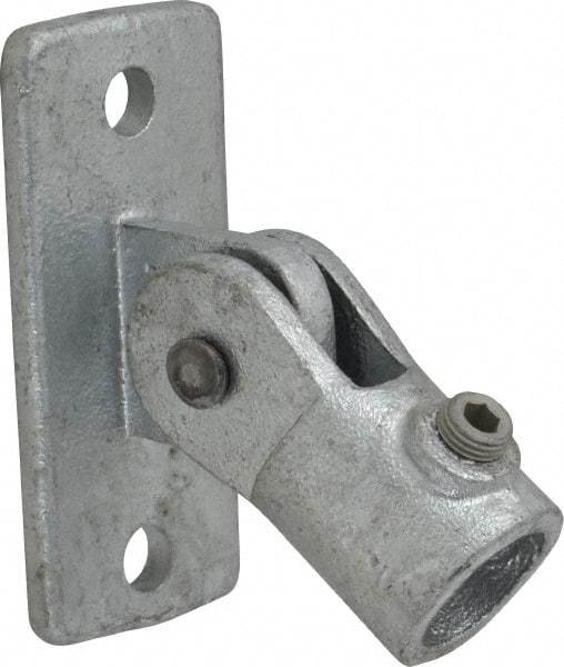 Kee - 3/4" Pipe, Swivel Flange, Malleable Iron Flange Pipe Rail Fitting - Galvanized Finish - Apex Tool & Supply