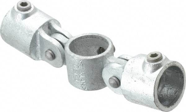Kee - 1-1/4" Pipe, Malleable Iron Swivel Socket Pipe Rail Fitting - Galvanized Finish - Apex Tool & Supply