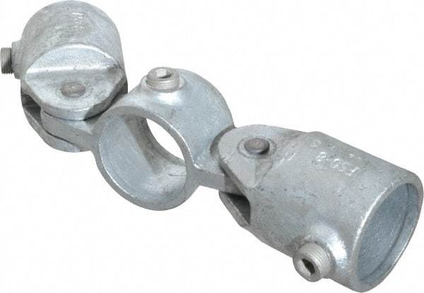 Kee - 1-1/2" Pipe, Malleable Iron Swivel Socket Pipe Rail Fitting - Galvanized Finish - Apex Tool & Supply
