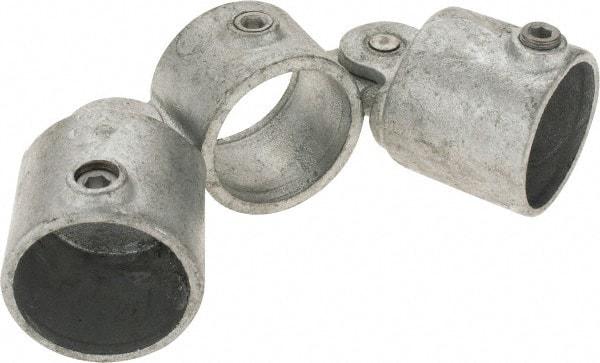 Kee - 2" Pipe, Malleable Iron Swivel Socket Pipe Rail Fitting - Galvanized Finish - Apex Tool & Supply