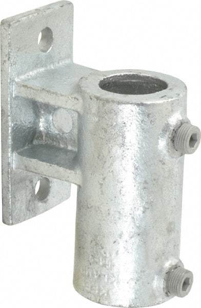 Kee - 1-1/2" Pipe, Malleable Iron Rail Base Pipe Rail Fitting - Galvanized Finish - Apex Tool & Supply