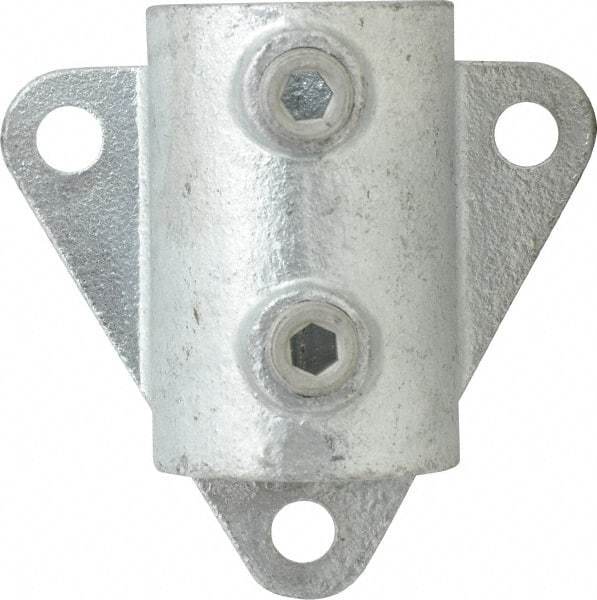 Kee - 1-1/4" Pipe, Wall Mount Flange, Malleable Iron Flange Pipe Rail Fitting - Galvanized Finish - Apex Tool & Supply