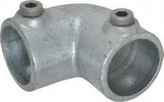 Kee - 1-1/4" Pipe, 90° Elbow, Malleable Iron Elbow Pipe Rail Fitting - Galvanized Finish - Apex Tool & Supply