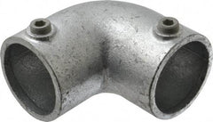 Kee - 2" Pipe, 90° Elbow, Malleable Iron Elbow Pipe Rail Fitting - Galvanized Finish - Apex Tool & Supply