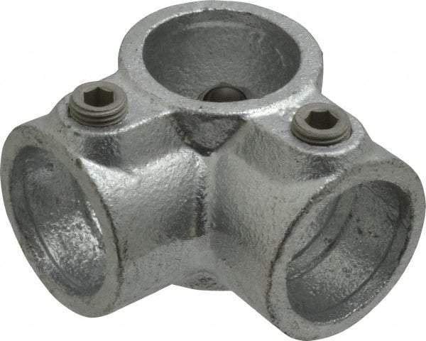 Kee - 1" Pipe, Side Outlet Tee, Malleable Iron Tee Pipe Rail Fitting - Galvanized Finish - Apex Tool & Supply