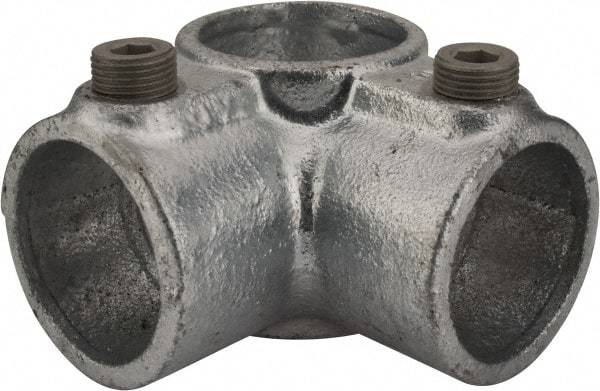 Kee - 1-1/4" Pipe, Side Outlet Tee, Malleable Iron Tee Pipe Rail Fitting - Galvanized Finish - Apex Tool & Supply