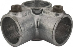 Kee - 1-1/4" Pipe, Side Outlet Tee, Malleable Iron Tee Pipe Rail Fitting - Galvanized Finish - Apex Tool & Supply