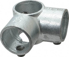 Kee - 1-1/2" Pipe, Side Outlet Tee, Malleable Iron Tee Pipe Rail Fitting - Galvanized Finish - Apex Tool & Supply