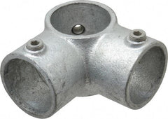 Kee - 2" Pipe, 90° Two Socket Tee, Malleable Iron Tee Pipe Rail Fitting - Galvanized Finish - Apex Tool & Supply