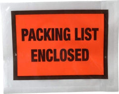 Nifty Products - 1,000 Piece, 5-1/2" Long x 4-1/2" Wide, Envelope - Packing List Enclosed, Orange Full Faced - Apex Tool & Supply