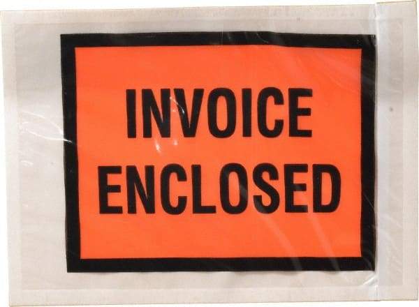 Nifty Products - 1,000 Piece, 5-1/2" Long x 4-1/2" Wide, Envelope - Invoice Enclosed, Orange Full Faced - Apex Tool & Supply