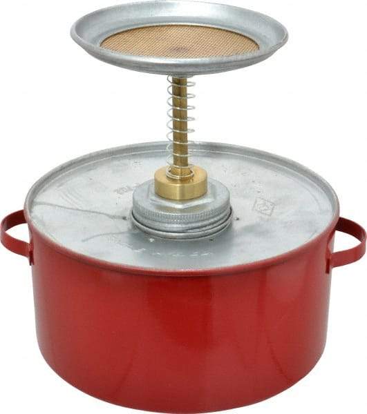 Eagle - 2 Quart Capacity, 8-1/2 Inch High x 8 Inch Diameter, Galvanized Steel Plunger Can - 5-1/4 Inch Dasher Diameter, Red, Approval Listing/Regulation FM - Apex Tool & Supply