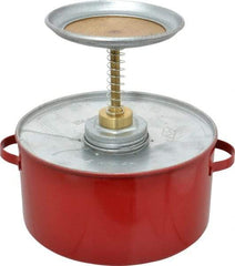 Eagle - 2 Quart Capacity, 8-1/2 Inch High x 8 Inch Diameter, Galvanized Steel Plunger Can - 5-1/4 Inch Dasher Diameter, Red, Approval Listing/Regulation FM - Apex Tool & Supply