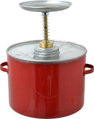 Eagle - 4 Quart Capacity, 10-3/4 Inch High x 8 Inch Diameter, Galvanized Steel Plunger Can - 5-1/4 Inch Dasher Diameter, Red, Approval Listing/Regulation FM - Apex Tool & Supply