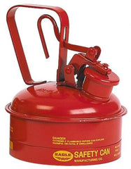 Eagle - 2 Qt Galvanized Steel Type I Safety Can - 8-3/4" High x 6-3/4" Diam, Red with Yellow - Apex Tool & Supply