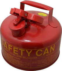 Eagle - 1 Gal Galvanized Steel Type I Safety Can - 10" High x 9" Diam, Red with Yellow - Apex Tool & Supply