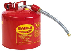 Eagle - 5 Gal Galvanized Steel Type II Safety Can - 13-1/2" High x 12-1/2" Diam, Red with Yellow - Apex Tool & Supply